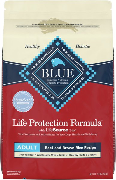 Blue Buffalo Life Protection Formula Adult Beef & Brown Rice Recipe Dry Dog Food, 15-lbs bag slide 1 of 9