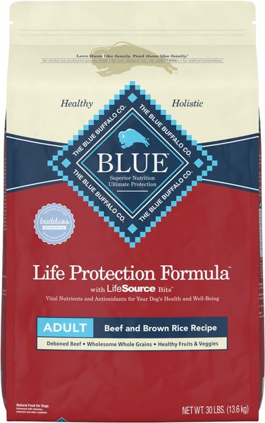 Blue Buffalo Life Protection Formula Adult Beef & Brown Rice Recipe Dry Dog Food, 30-lbs bag slide 1 of 9