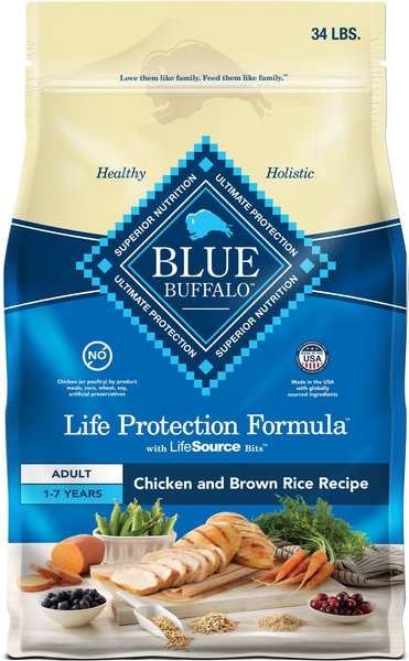 BLUE BUFFALO Life Protection Formula Adult Chicken Brown Rice Recipe Dry Dog Food 34 lb bag Chewy