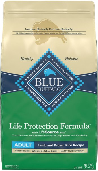 Blue Buffalo Life Protection Formula Adult Lamb & Brown Rice Recipe Dry Dog Food, 34-lb bag slide 1 of 10
