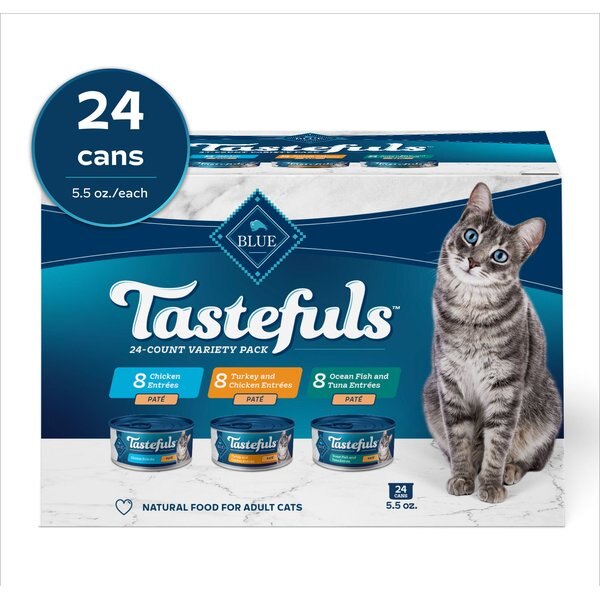 BLUE BUFFALO Tastefuls Chicken & Pate Cat Food, 5.5oz can, 24 count