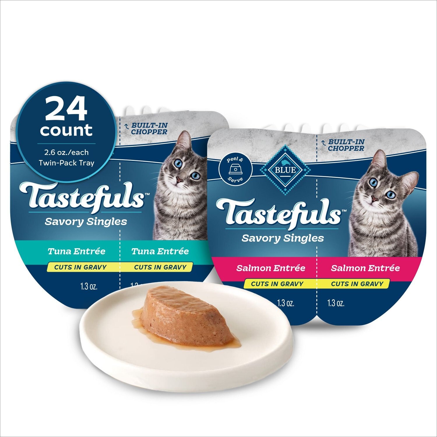 BLUE BUFFALO Tastefuls Savory Singles Salmon & Tuna Entrée Cat Food, 2.
