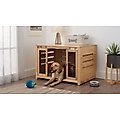 TRINITY Crate Accent Table Double Door Furniture Style Dog & Cat Crate, Natural, 40-in