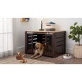 TRINITY Crate Accent Table Double Door Furniture Style Dog & Cat Crate, Espresso Brown, 40-in