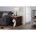 TRINITY Crate End Table Single Door With Drawer Furniture Style Dog & Cat Crate, Espresso Brown, 18-in