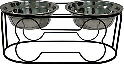 YML Wrought Iron Stand Dog & Cat Feeder Bowl, Stainless Steel, Small
