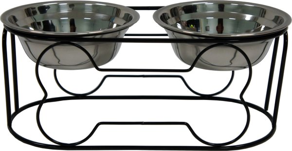 Yml wrought iron stand with single best sale stainless steel feeder bowl