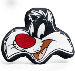 Buckle-Down Looney Tunes Sylvester the Cat Smiling Face Dog Plush Squeaker Toy 
