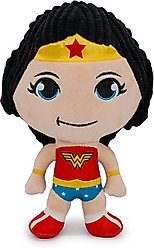 Buckle-Down Wonder Woman Full Body Standing Pose with Corduroy Hair Dog Plush Squeaker Toy 