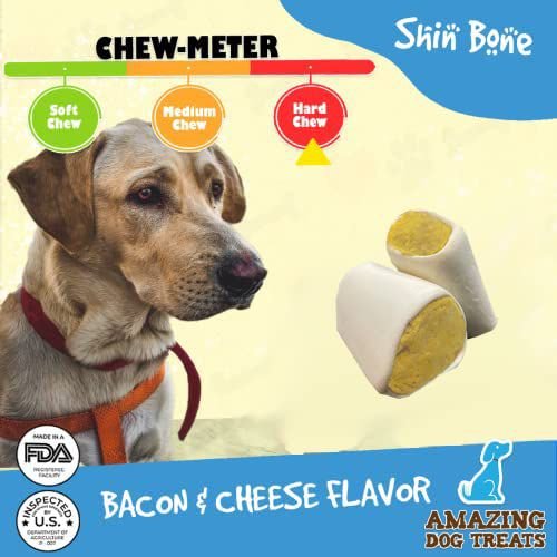 Amazing Dog Treats Bacon & Cheese Filled Dog Bones, 4 count