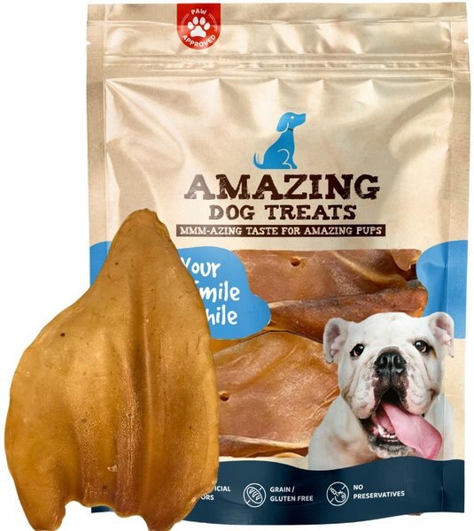 AMAZING DOG TREATS Natural Brown Cow Ear Dog Treats, 5 count