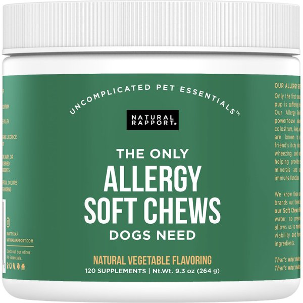 NATURAL RAPPORT The Only Allergy Soft Chews Dogs Need Allergy Supplement for Dogs, 120 count