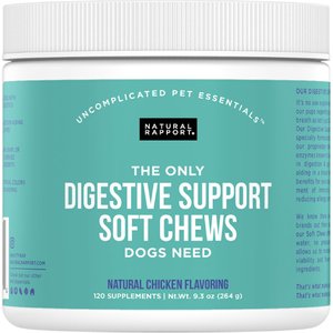 Natural Rapport The Only Digestive Support Soft Chews Dogs Needs Digestive Supplement for Dogs, 120 count