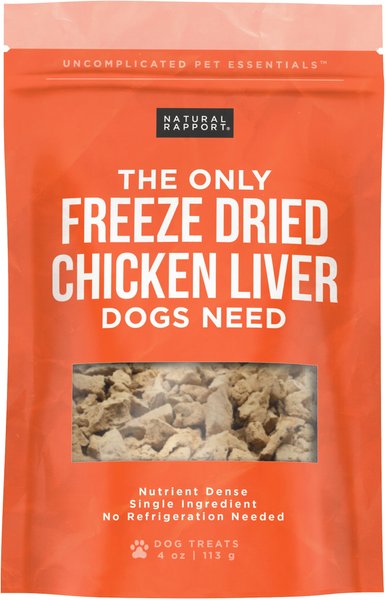 Natural Rapport The Only Freeze-Dried Chicken Liver Dog Treats, 4-oz bag slide 1 of 4