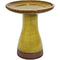 Sunnydaze Decor Duo-Tone Ceramic Bird Bath, Dark Yellow