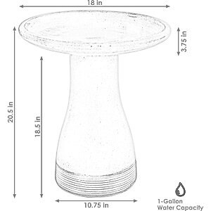 Sunnydaze Decor Duo-Tone Ceramic Bird Bath, Blue