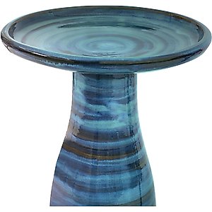 Sunnydaze Decor Duo-Tone Ceramic Bird Bath, Blue