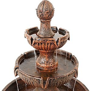 Sunnydaze Decor 3-Tier Flower Blossom Outdoor Electric Water Fountain