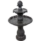 SUNNYDAZE DECOR 2-Tier Solar Outdoor Water Fountain, Earth - Chewy.com