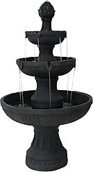 Sunnydaze Decor 3-Tier Flower Blossom Electric Water Fountain