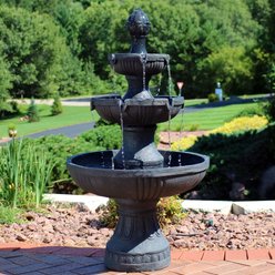 Sunnydaze Decor 3-Tier Flower Blossom Electric Water Fountain slide 2 of 9