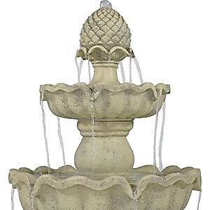 Sunnydaze Decor 3-Tier Pineapple Outdoor Water Fountain