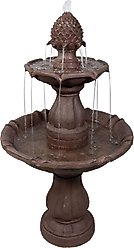 Sunnydaze Decor 2-Tier Curved Plinth Outdoor Water Fountain