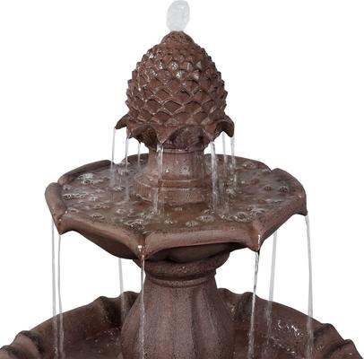 Show full view: Sunnydaze Decor 2-Tier Curved Plinth Outdoor Water Fountain slide 3 of 10