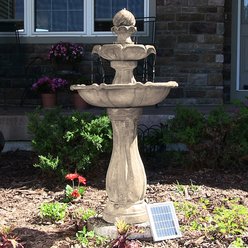 Sunnydaze Decor 2-Tier Arcade Solar Water Fountain, Earth slide 2 of 9