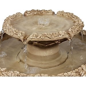 Sunnydaze Decor 2-Tier Beveled Flower Birdbath Water Fountain
