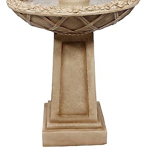 Sunnydaze Decor 2-Tier Beveled Flower Birdbath Water Fountain
