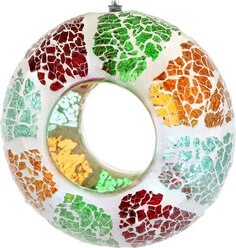 Sunnydaze Decor Summer Mosaic Fly-Through Bird Feeder, 5-cup