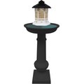 Oakland Living Modern Round Cast Bird Bath & Feeder Combo, Black, 40-in