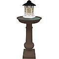 Oakland Living Modern Round Cast Bird Bath & Feeder Combo, Brown, 40-in