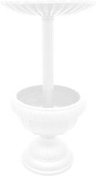 Oakland Living Ornate Round Cast Bird Bath & Planter Vase Combo, White, 35-in slide 2 of 5