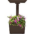 Oakland Living Ornate Round Cast Bird Bath & Planter Vase Combo, Brown, 35-in