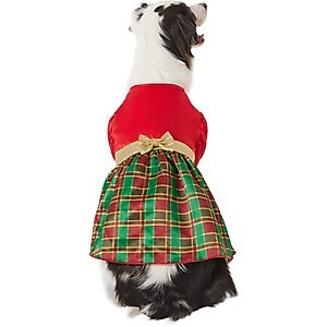 Frisco Red & Green Plaid Dog & Cat Dress, XX-Large