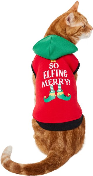 Frisco So Elfing Merry Dog & Cat Hoodie, Small slide 1 of 9