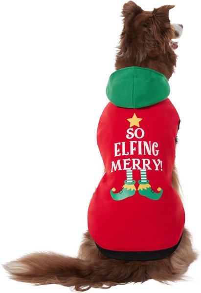Frisco So Elfing Merry Dog & Cat Hoodie, Medium slide 1 of 8