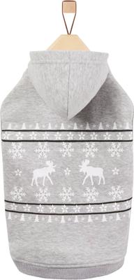 Show full view: Frisco Gray Fair Isle Moose Dog & Cat Hoodie, Medium slide 3 of 9