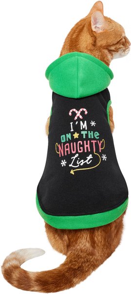 Frisco I'm On the Naughty List Dog & Cat Hoodie, X-Small slide 1 of 9