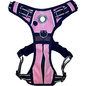 Headlight Harness LED Light Dog Harness, Pink, Large