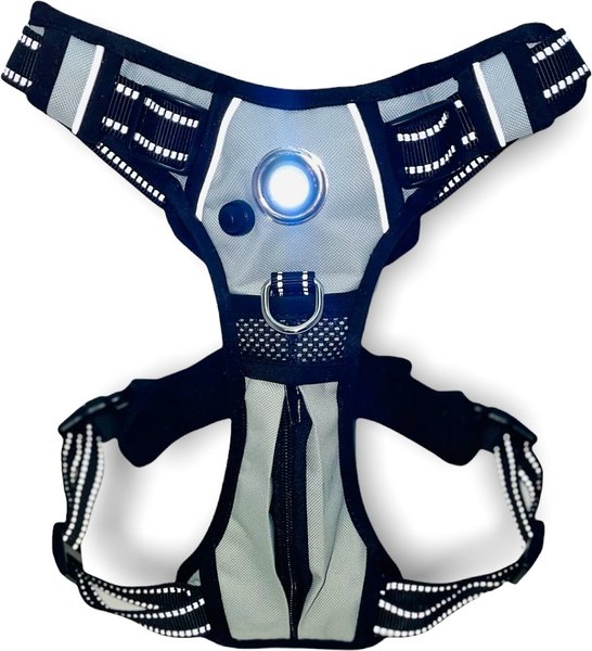 Headlight Harness LED Light Dog Harness, Grey, Large slide 1 of 5