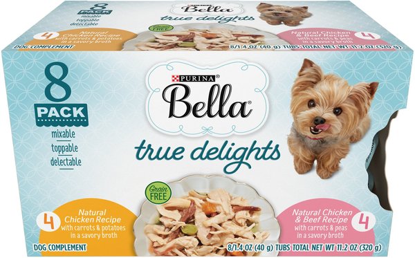 Purina Bella True Delights Natural Variety Pack Wet Dog Food Topper, 1.4-oz tray, case of 8 slide 1 of 9