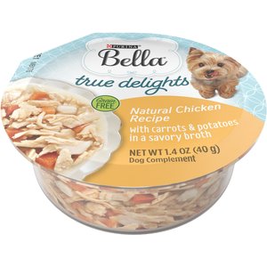 Purina Bella True Delights Grain-Free Natural Chicken Recipe Carrots & Potatoes Dog Food Topper, 1.4-oz tray, case of 8