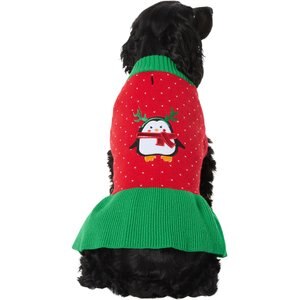 Frisco Penguin Dog & Cat Sweater Dress, Large
