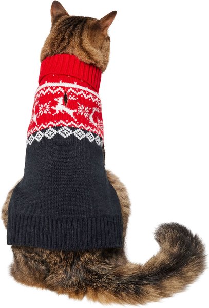 Frisco Red & Black Reindeer Dog & Cat Sweater, Small slide 1 of 9