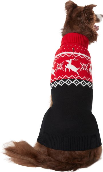Frisco Red & Black Reindeer Dog & Cat Sweater, Large slide 1 of 8