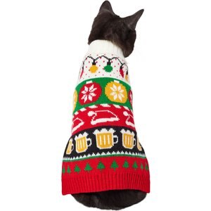 Frisco Striped Festive Dog & Cat Ugly Sweater, Small