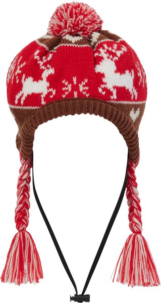 Frisco Reindeer Fair Isle Dog & Cat Pom Hat, X-Small/Small slide 1 of 7